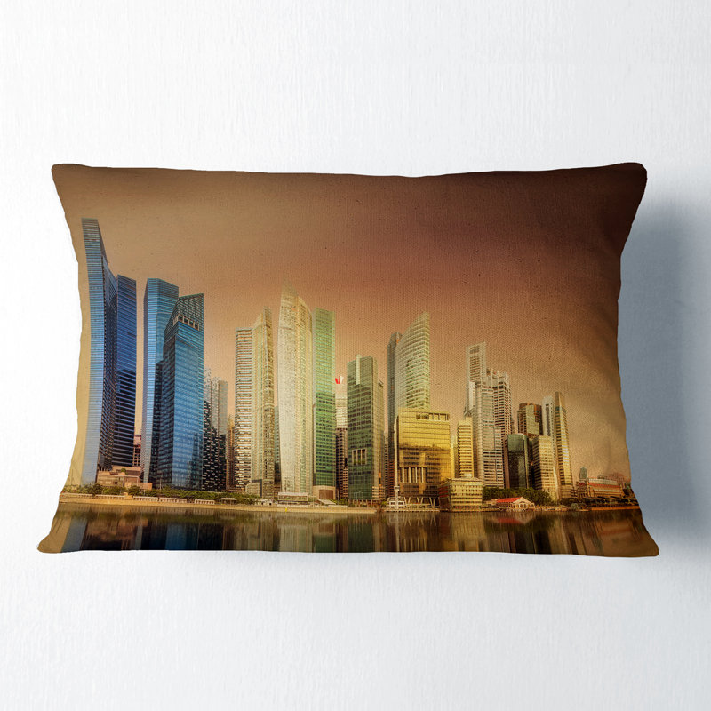 Coussin lombaire cityscape singapour sous le ciel