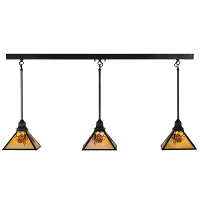 Luminaire suspendu linéaire à 3 lumières pour table de billard Winter Pine