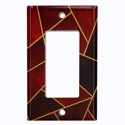 Metal Light Switch Plate Cover; US Standard Size 1 Gang GFI Rocker - Red Tile Pattern