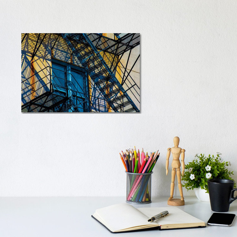 Congress Plaza Hotel Fire Escape 1 Piece Wrapped Canvas Wall Art, 20.32 cm H x 30.48 cm W