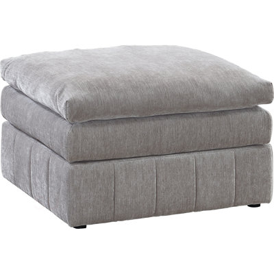 Contemporary 1pc Ottoman Modular Plush Chair Sectional Sofa Living Room Furniture Granite Morgan Fabric- Suede