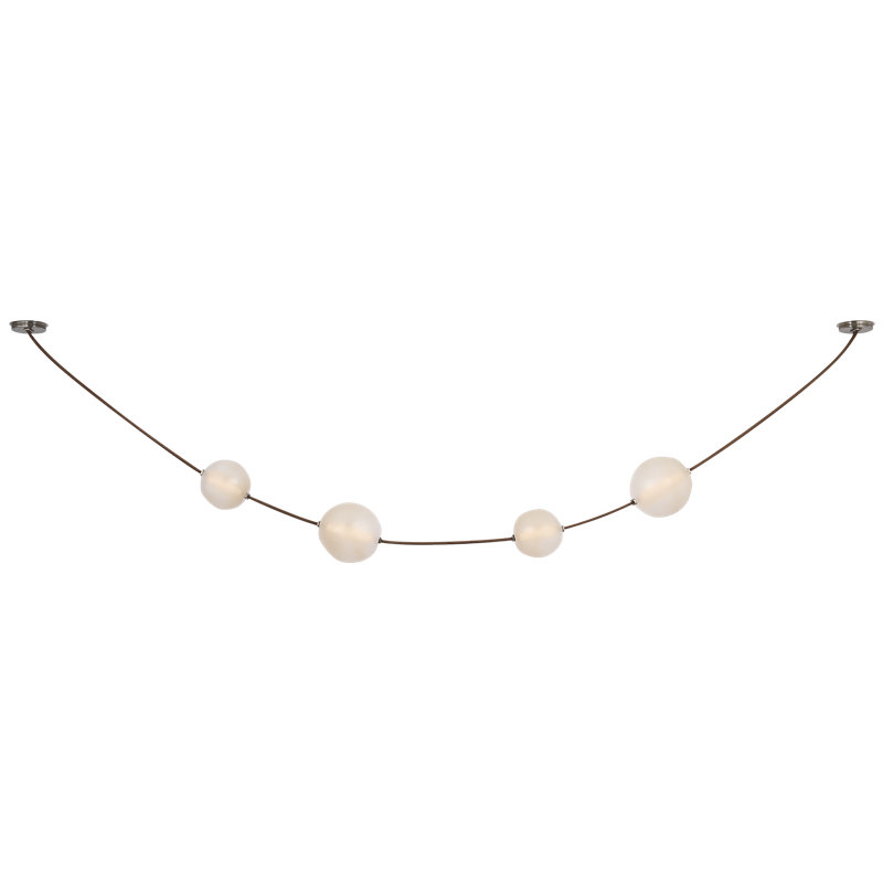 Anne-Marie Barton Dune Belted Light with Fizzy Nude Glass, Russet Suede/Mottled Pewter