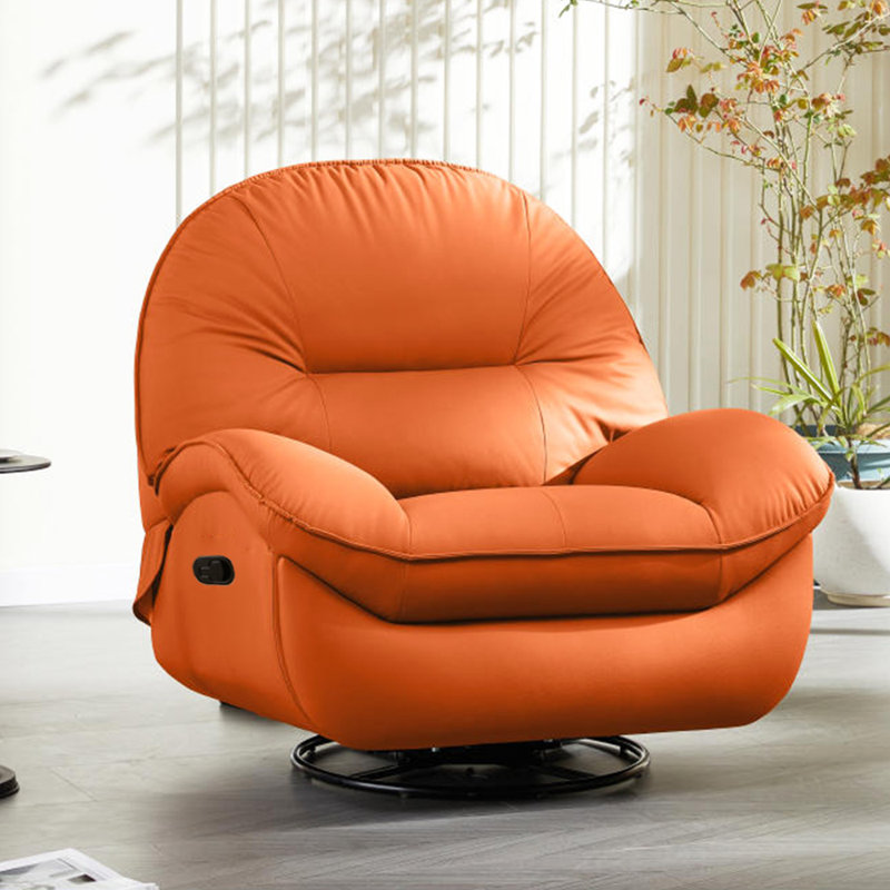 Nyzaiah Faux Leather Recliner, Orange
