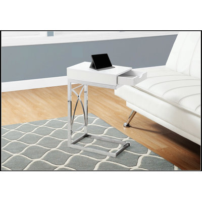 C-Shaped Accent Table With Storage Drawer For Living Room And Bedroom, Versatile And Stylish Design