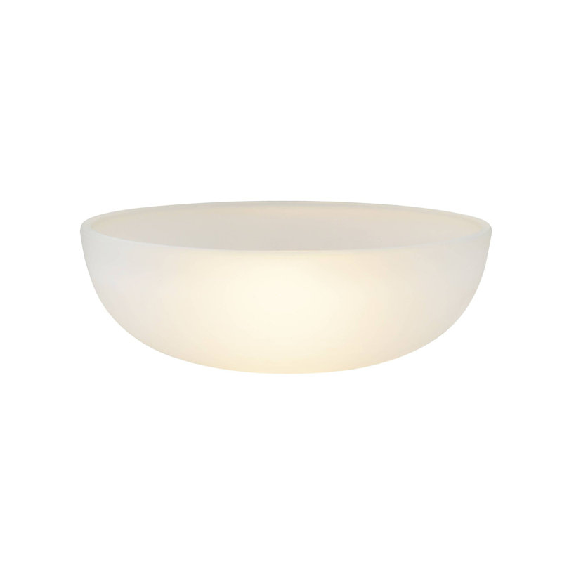 Abat-jour bol en verre (à visser) en blanc, H 3,25 po x l 9,75 po x P 9,75 po