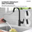  Robinet d'évier de cuisine extractible, robinet de cuisine à poignée simple avec base DEL-102806758