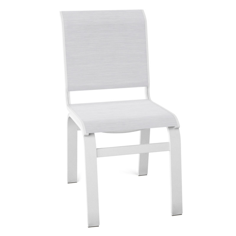 Chaise d'appoint de salle à manger Hiraku, Blanc texturé, Abalone