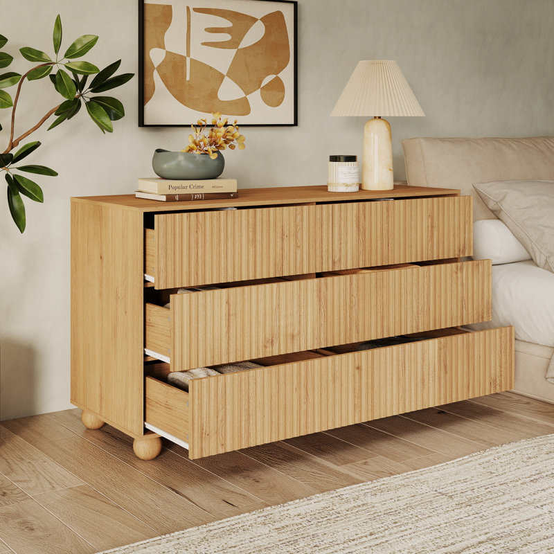 Commode à 6 tiroirs l 47,2 po Ashford, Chêne naturel