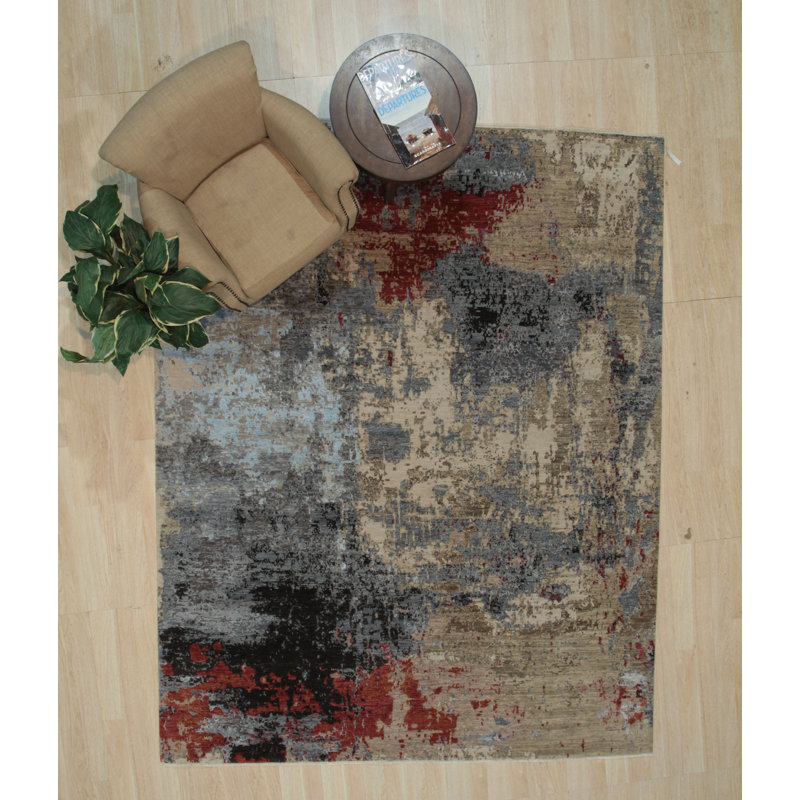 Classic Beige Hand Knotted Wool Rug