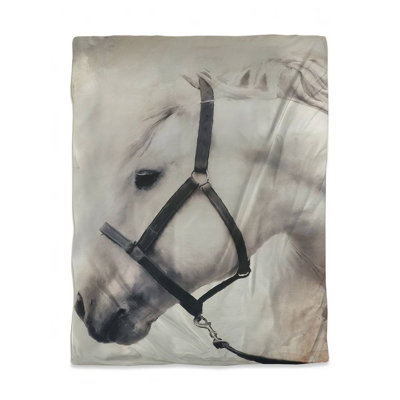 Housse de couette Darius le cheval blanc | Décoration de ferme de l'Ouest
