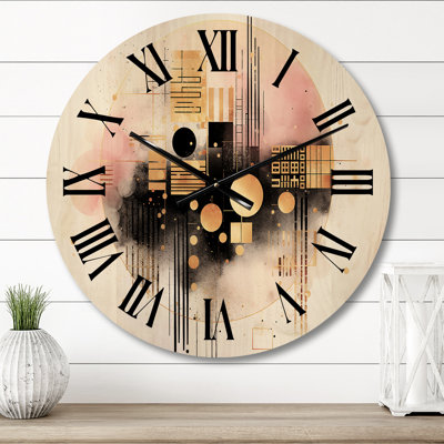 Horloge murale surdimensionnée en bois pleine lune Minimalisme rétro rétro I