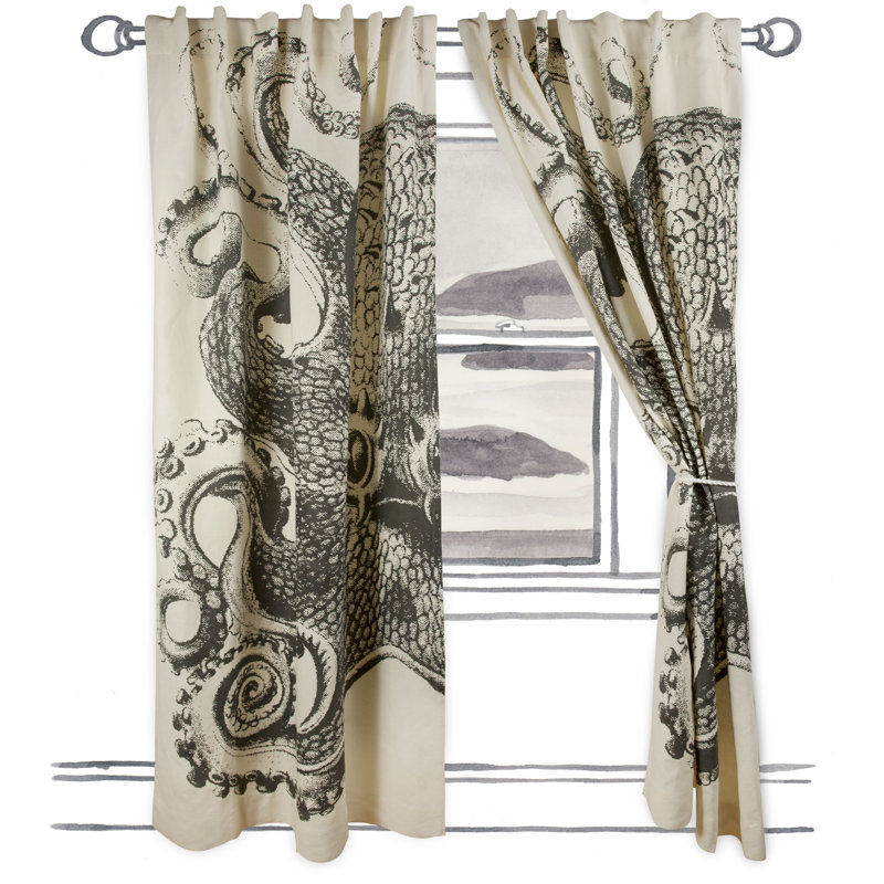 Cotton Blend Semi Sheer Single Curtain Panel