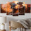 Divine Love Goddess Couple Kissing I - Couple, reproduction d'art sur toile - 5 panneaux