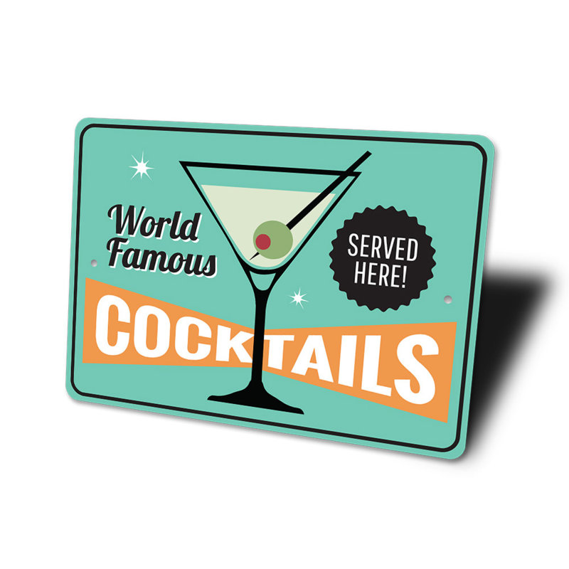 Plaque de cocktail, H 12 po x l 18 po x P 0,06 po