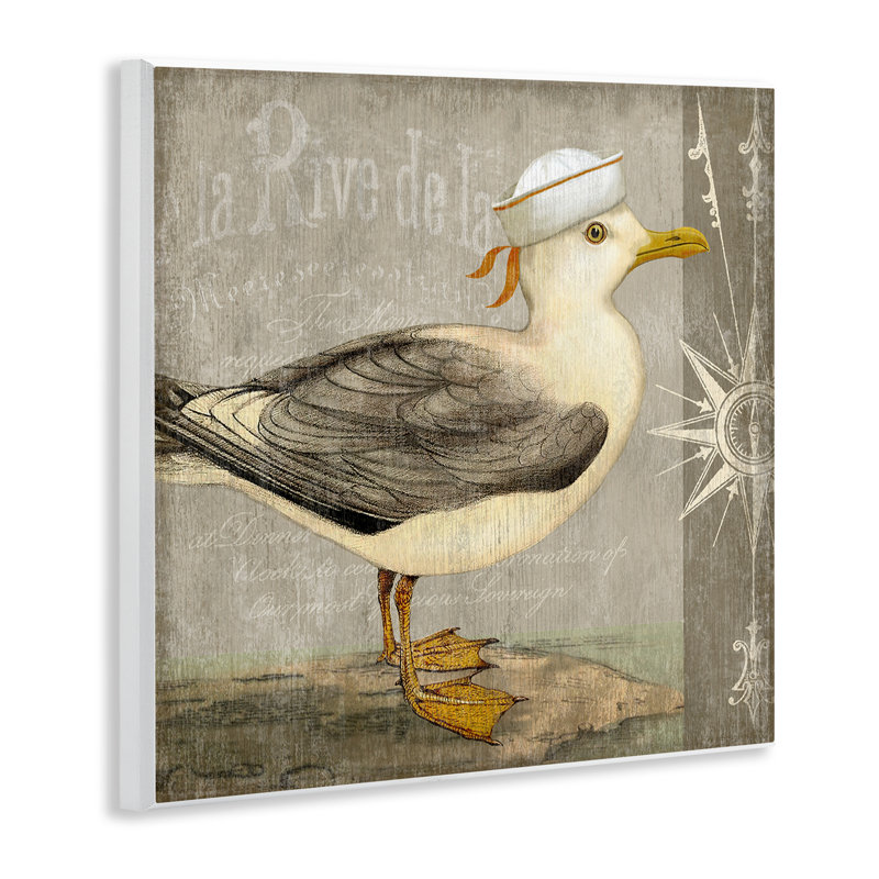 Plaque murale rustique petite mouette, design par Suzanne Nicoll