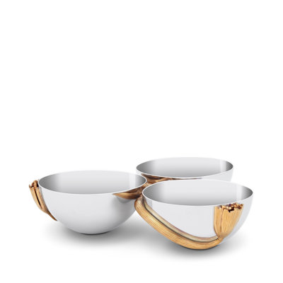 Deco Leaves - 3 Bowl Condiment Server