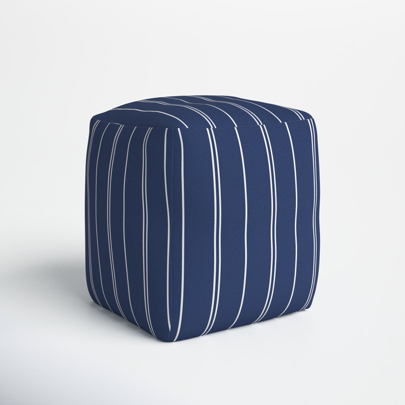Upholstered Pouf, Navy