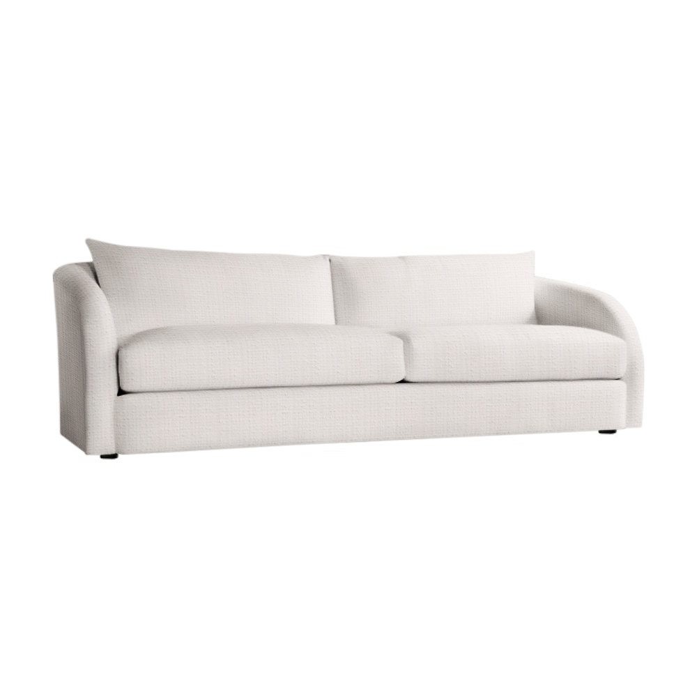 Palermo 95'' Wide Aluminum Loveseat with Cushions, White Sunbrella 6063-000