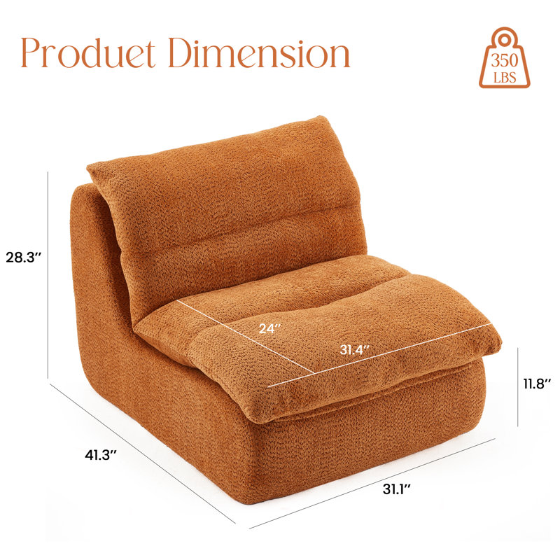 Chaises d'appoint durables en métal, style orange moderne pour le salon ou le bureau