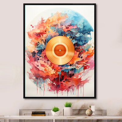 Rainures de vinyle colorées III sur toile