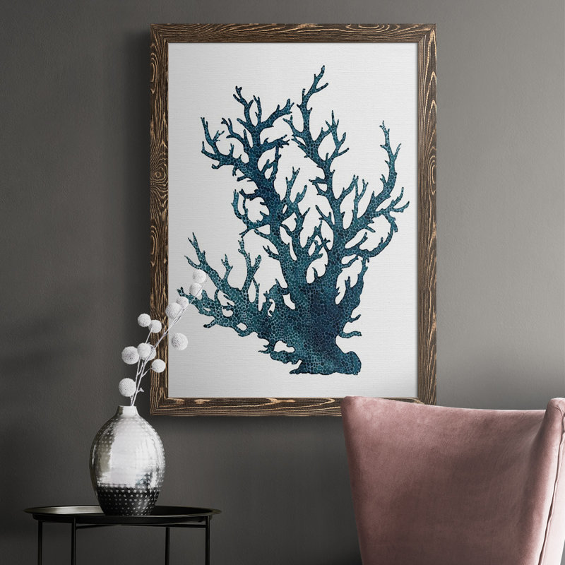 Adrianne Coral Souvenirs IV, reproduction d'art sur toile, H 37,5 po x l 27,5 po x P 1 po, Noyer