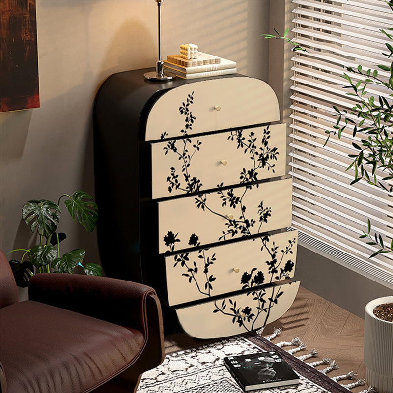Commode moderne à cinq tiroirs en bois