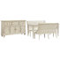 Dariella Extendable Rectangular Dining Table With 2 Upholstered Benches And Buffet