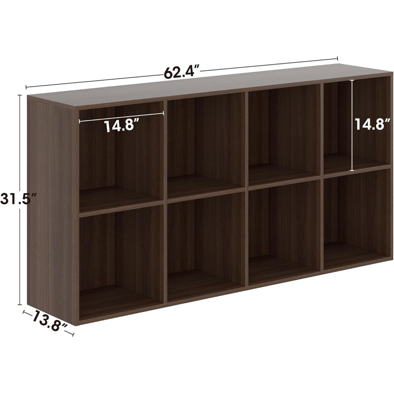 Hokku Designs Shoe Rack, 8 Compartment Open Storage Display Shoes Organizer FSSR017, Walnut