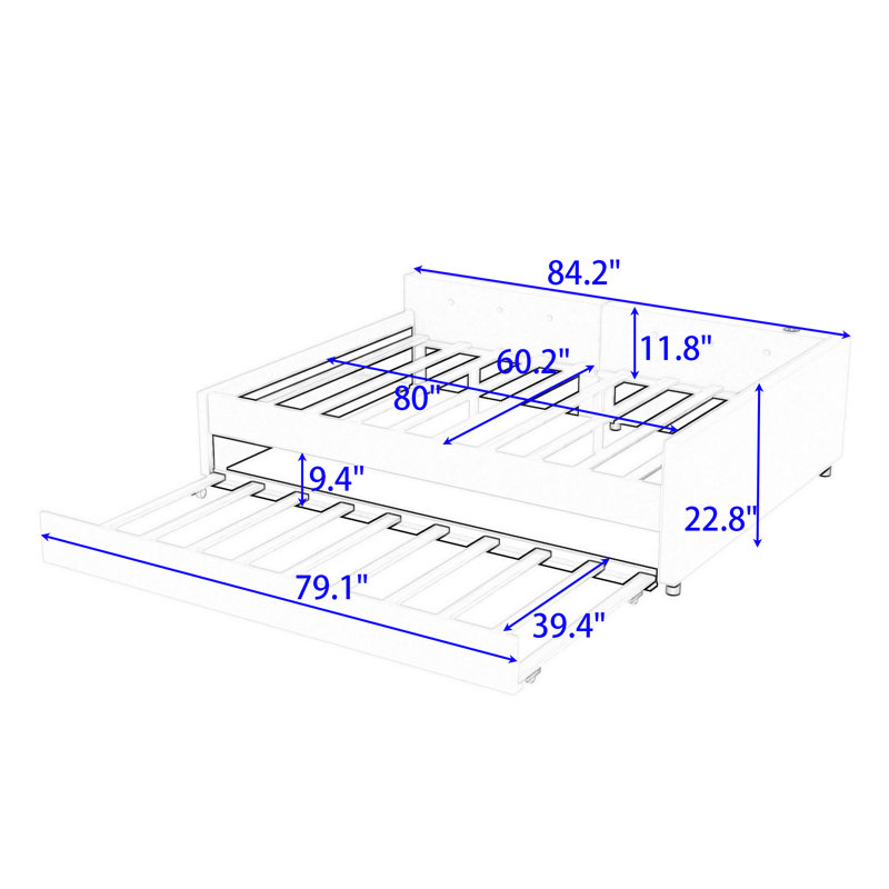 Lit plateforme tapissier Aarah, Grand