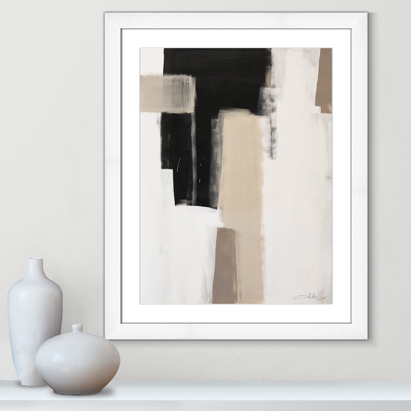 Calvin "Earth Scapes I" Print, White Cube Frame Matted, 31" H x 25" W x 1.25" D  