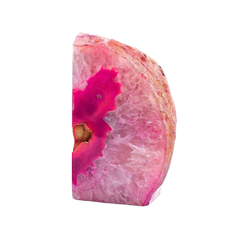 Eternity Agate Medium Single Bookends |  Pink, 7" H x 4" W x 5" D