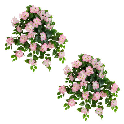24 po Hortensia artificielle résistante aux rayons UV (intérieur / extérieur) - ensemble de 2