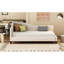 Lit de jour en lin beige avec pieds en bois massif - Option simple en L délicat-303051454-303051452