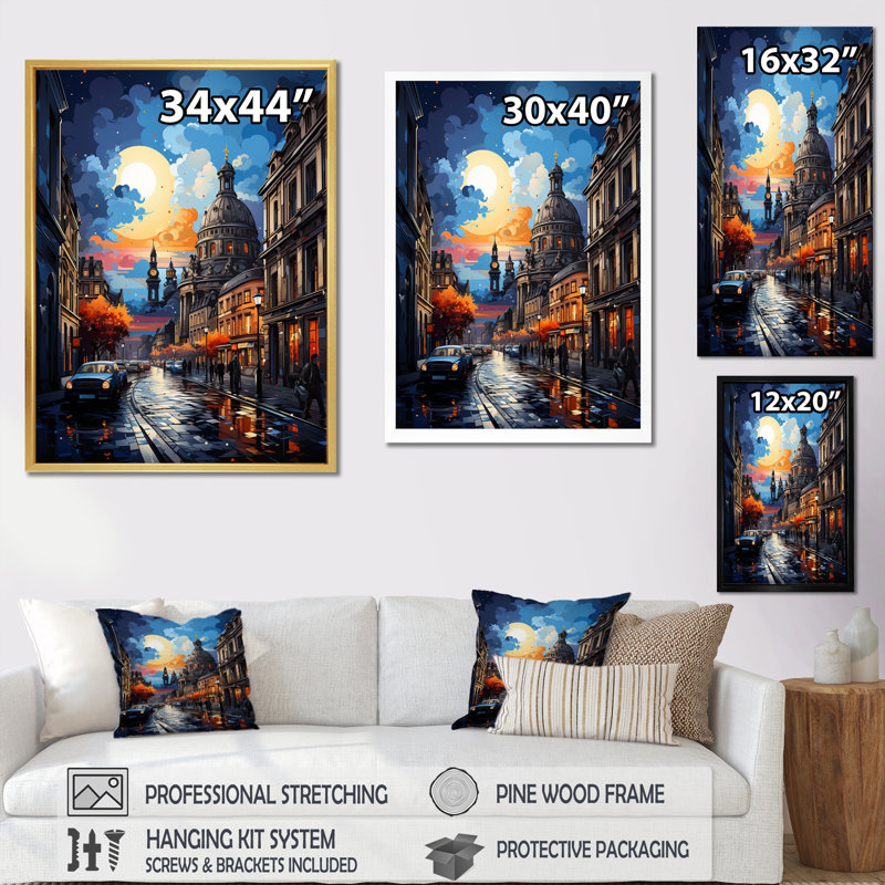 «Allemagne Dresden Baroque City IV», reproduction sur toile, H 44 po x l 34 po x P 1,5 po, Cadre photo noir