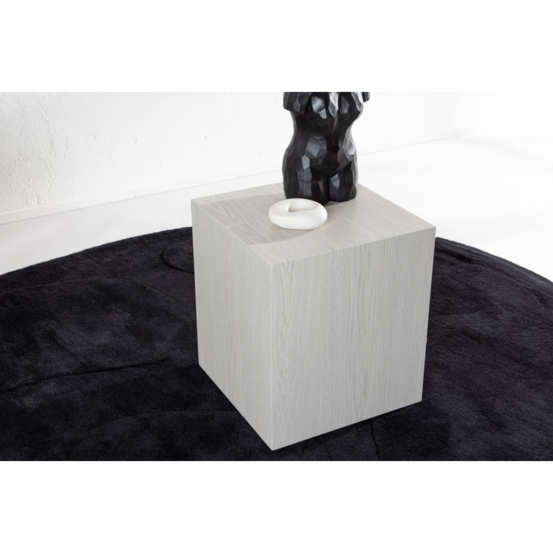 Melan Block End Table, Whitewash 