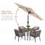 Parasol de marché de 7,5 pi avec bouton-poussoir, relevage à manivelle et évent pour terrasse de jardin-129514887