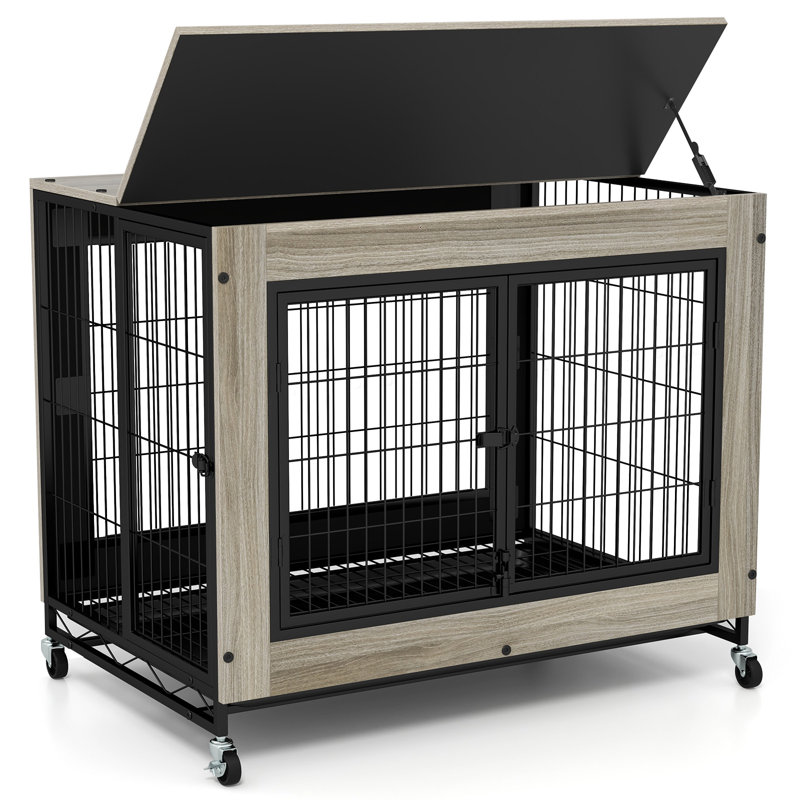 Niche pour chien avec cage pour chien, Gris