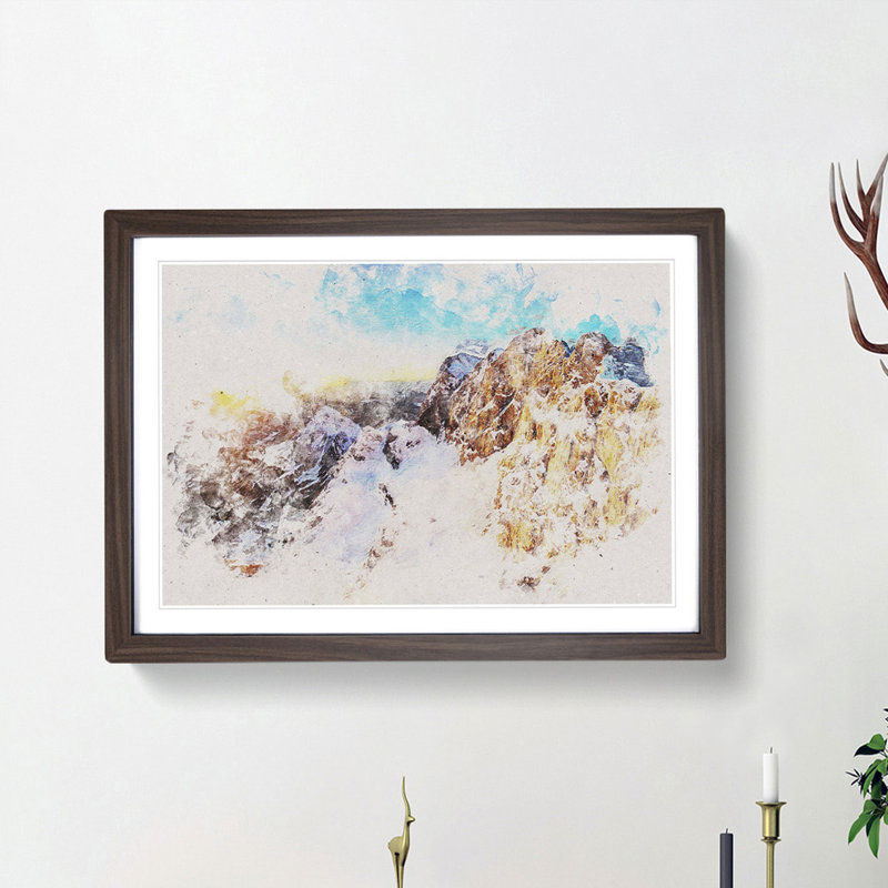 Hoher Dachstein Mountain in Austria - Framed Print, 24cm H x 33cm W x 2cm D, Walnut Framed