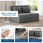 Canapé-lit et chaise-lit pliant Boneless 4-en-1, causeuse convertible avec coussin, sol gris foncé