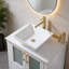 Meuble-lavabo simple autoportant blanc moderne 30 po avec plateau en céramique