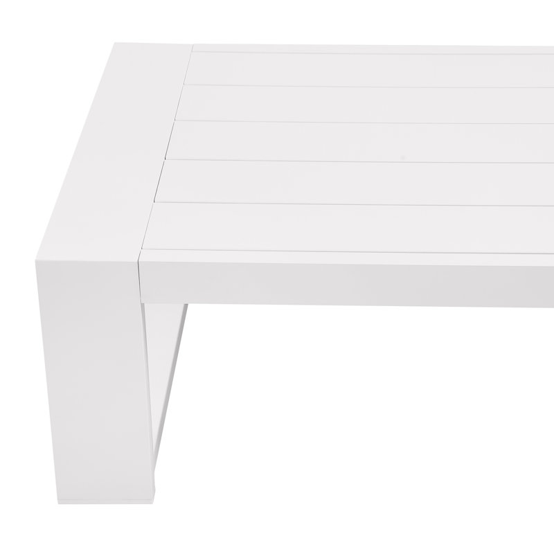 Table basse d'extérieur en aluminium Hoyt 47,25 po, Blanc neige