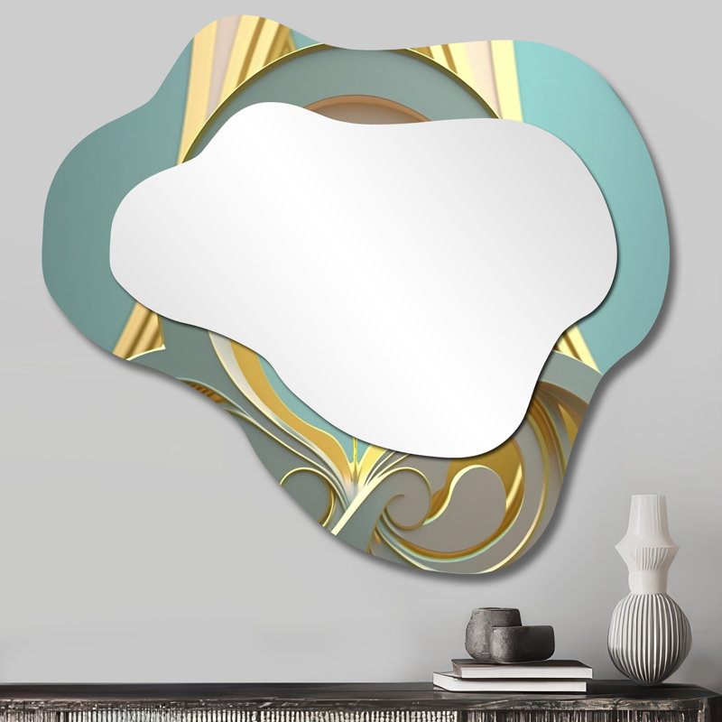 Valija Future Minimalism Geometry Of Consciousness I - Geometric Asymmetrical Unique Wall Mirror, Modern Cloud Mirror, Printed Metal Art