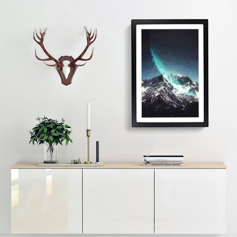 Mountain Top in France in Abstract - Picture Frame Graphic Art Print, 48cm H x 36cm W x 2cm D, Black Framed