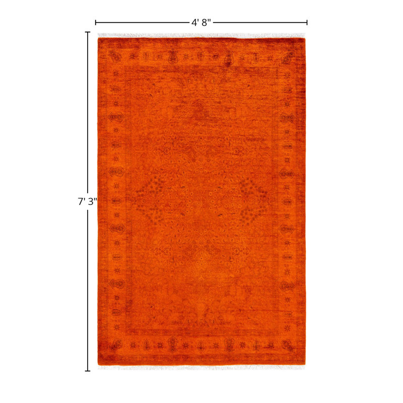 Overdyed One-of-a-Kind 4' 8" X 7' 3" Hand Knotted Area Rug