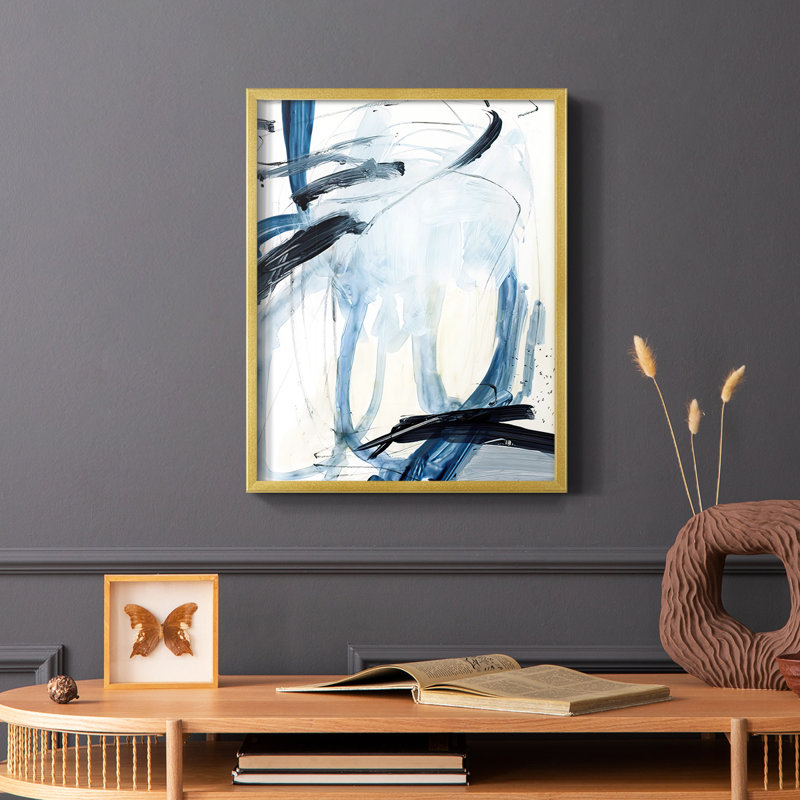 Indigo Swash II, reproduction encadrée - bois massif, H 10 po x l 8 po