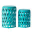 Tables d'appoint de patio en fer léger sarcelle mat, 2 accessoires de patio sarcelle, léger, patio, 2