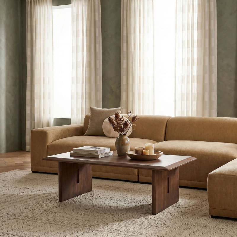 Gideon Acacia Wood Rectangular Coffee Table