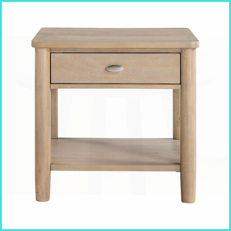 Table basse classique classique en métal brossé avec tiroir et amp; Tablette, peu encombrante pour le salon