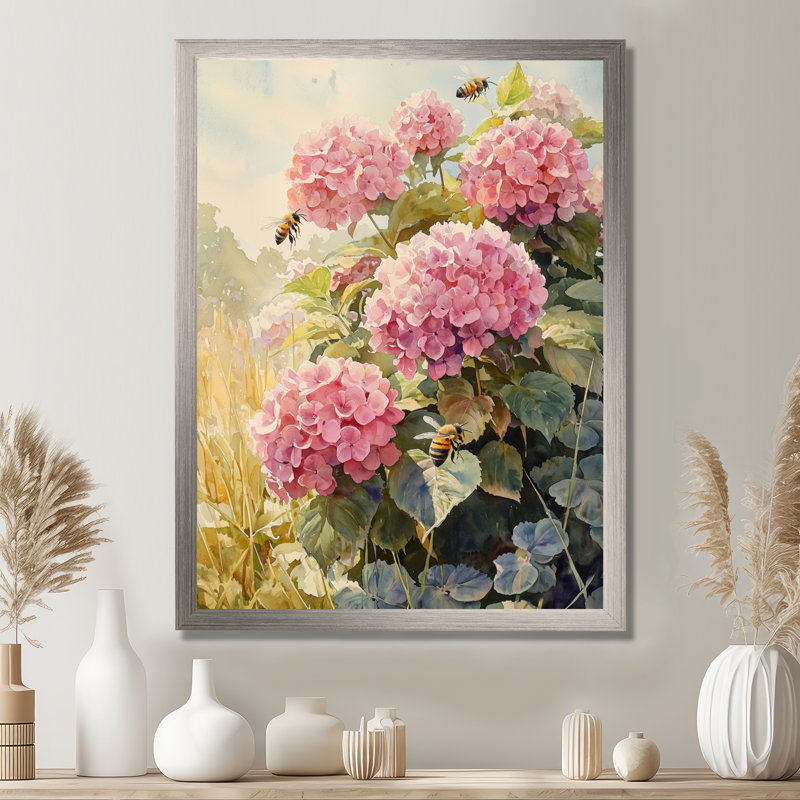 Allerton - salon d'art mural floral, Argent argent, H 20 po x l 12 po, Reproduction encadrée d'une seule photo