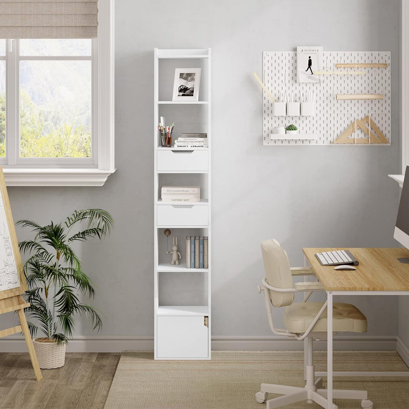 Noblet 181cm H x 33cm W Standard Bookcase, White